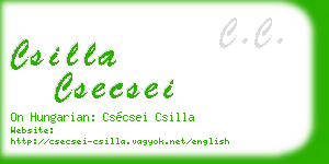 csilla csecsei business card
