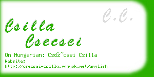 csilla csecsei business card